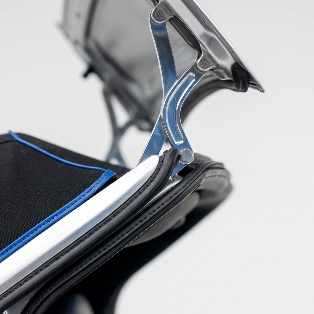 Close up of Porsche Boxster convertible top mechanism and rubber seal being raised on clean white background with CarFax Deals blue accents used porsche for sale