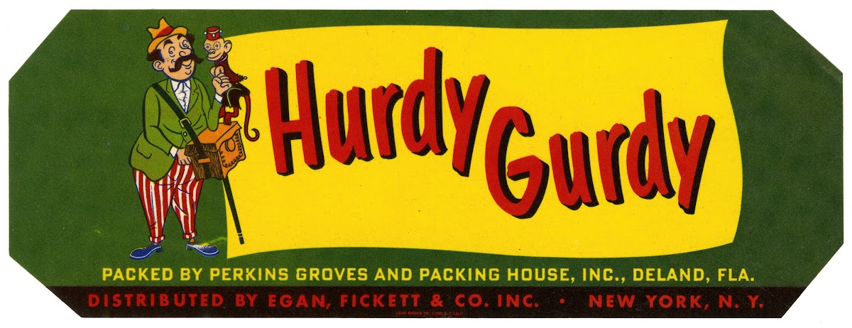 Hurdy Gurdy Produce Label 1940s