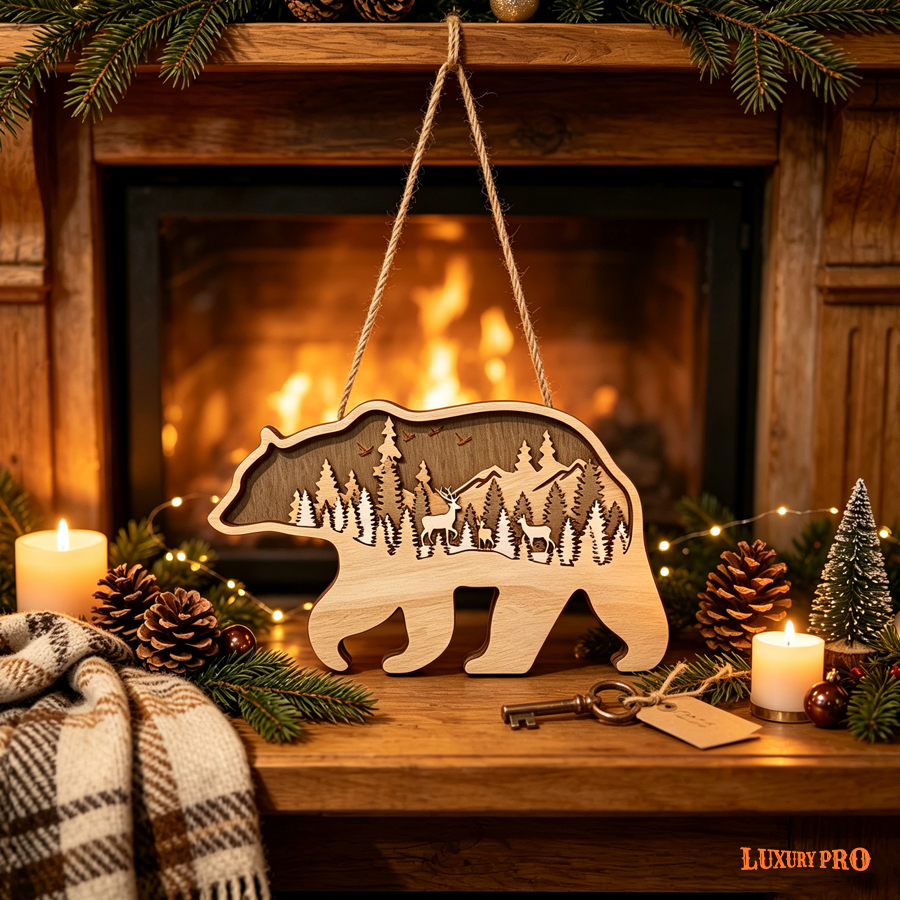 Multi - layer Wooden Hanging Sign