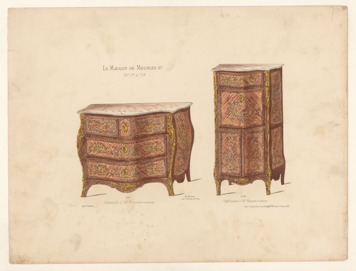 Commode Ls XV Marqueterie et bronze  Chiffonnier Ls XV Marquetterie et bronze 18