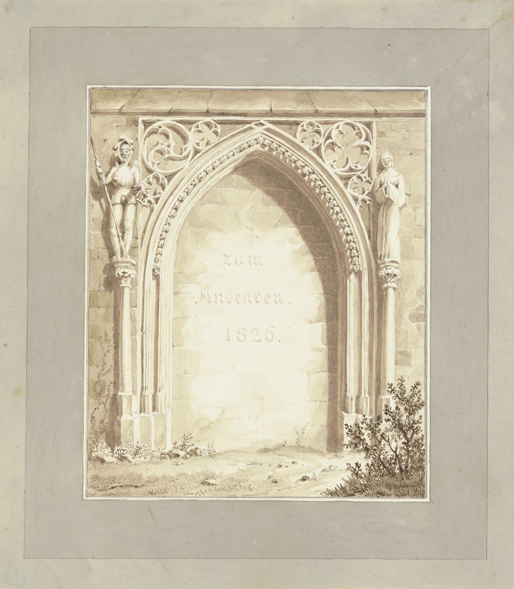 Zugemauertes Gotisches Portal Mit Der Inschrift Zum Andenken 1826 1826