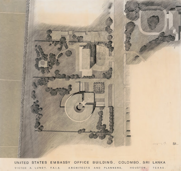 United States Embassy Colombo Sri Lanka Office building Site plan rendered 1977