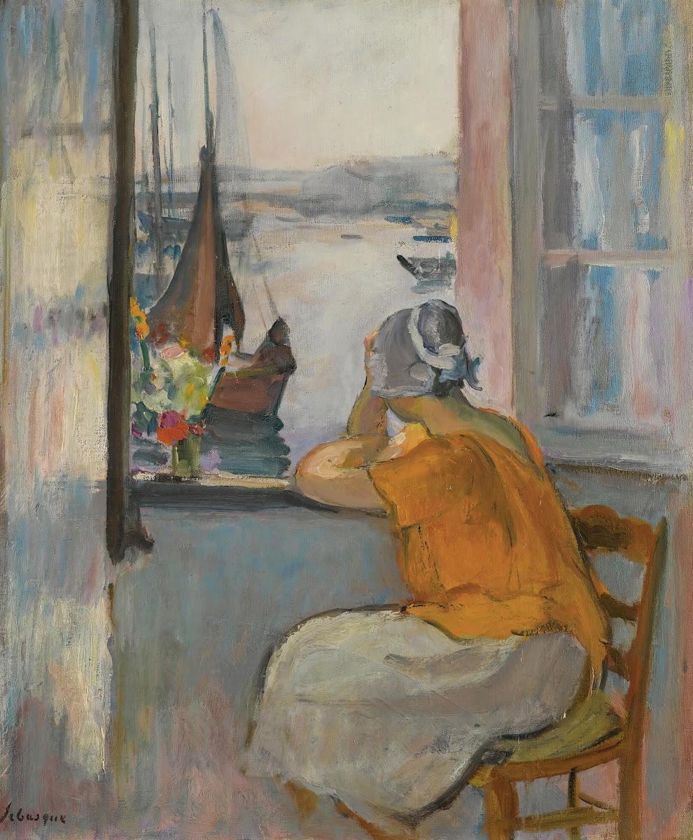 Jeune Femme Devant La Fenêtre Ouverte À Lîle Dyeu