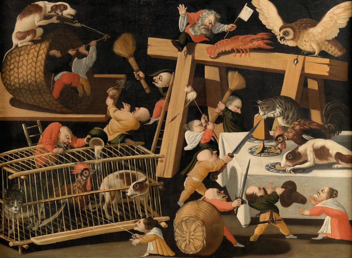 Animals and stylised figures