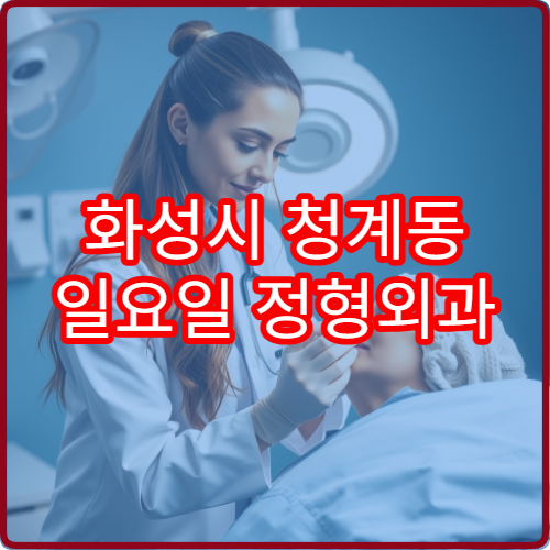화성시 청계동 일요일 정형외과 야간 및 휴일 진료 가능한 병원 안내