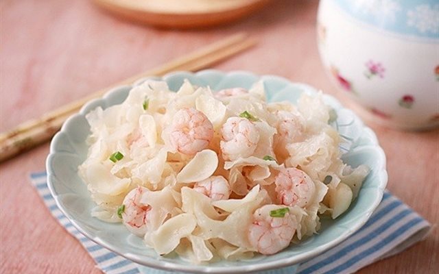Tôm Xào Nấm Tuyết