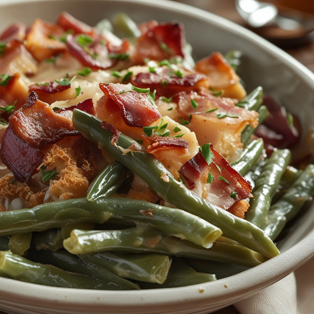Bacon Loaded Green Bean Casserole - Easy, Homemade, Family-Friendly Side Dish finished