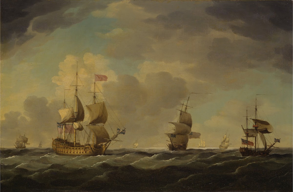 An English Flagship Under Easy Sail in a Moderate Breeze ca 1750