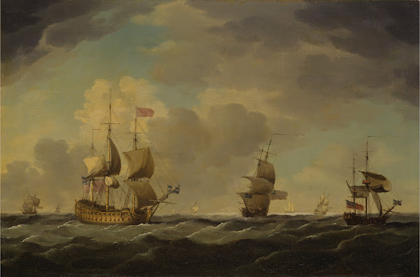 An English Flagship Under Easy Sail in a Moderate Breeze ca 1750