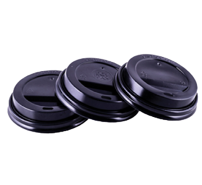 PS Lid Black/ White for Paper Cups Size 8oz Top 80mm Height- 20mm