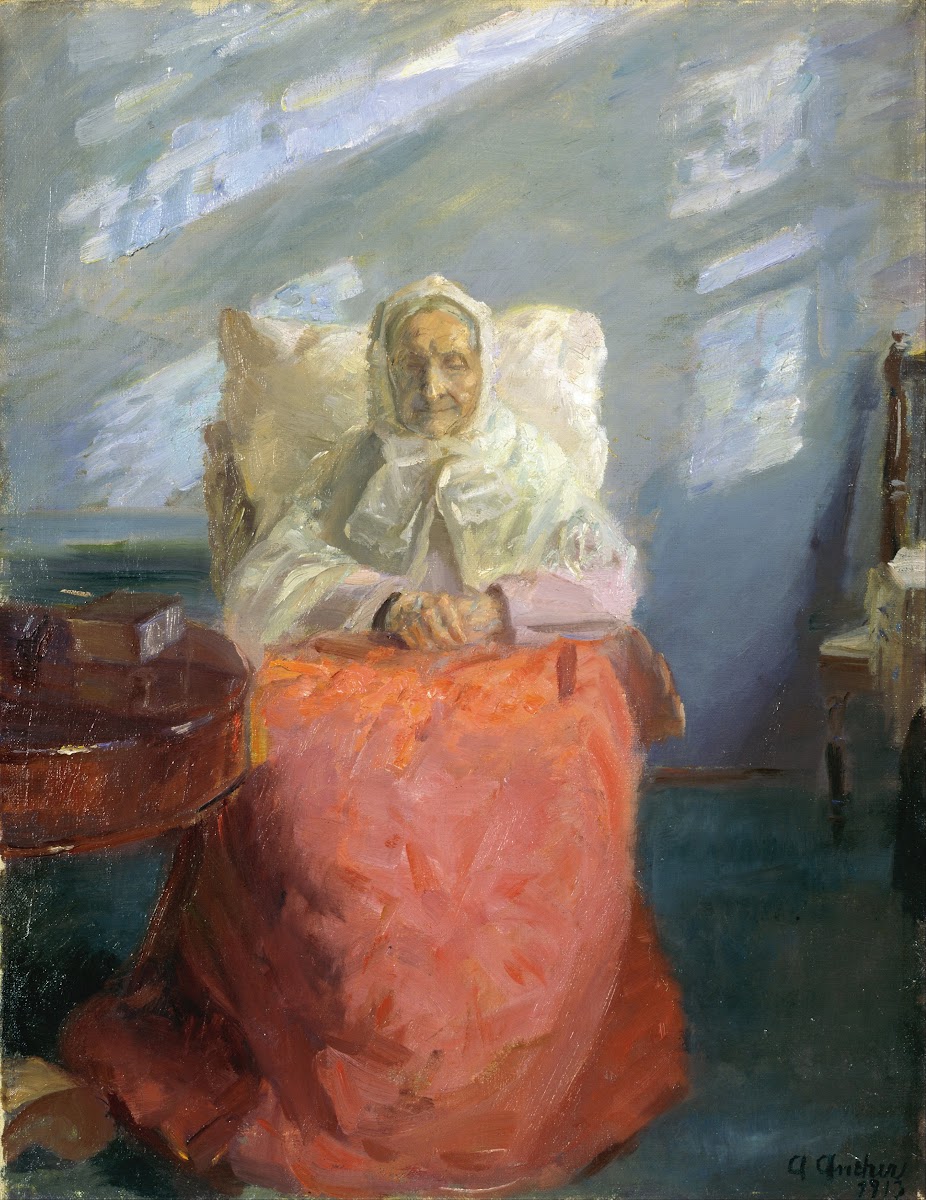 Mrs Ane Brøndum in the blue room 1913