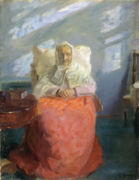 Mrs Ane Brøndum in the blue room 1913