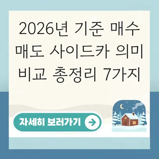 매수 매도 사이드카 의미 비교
