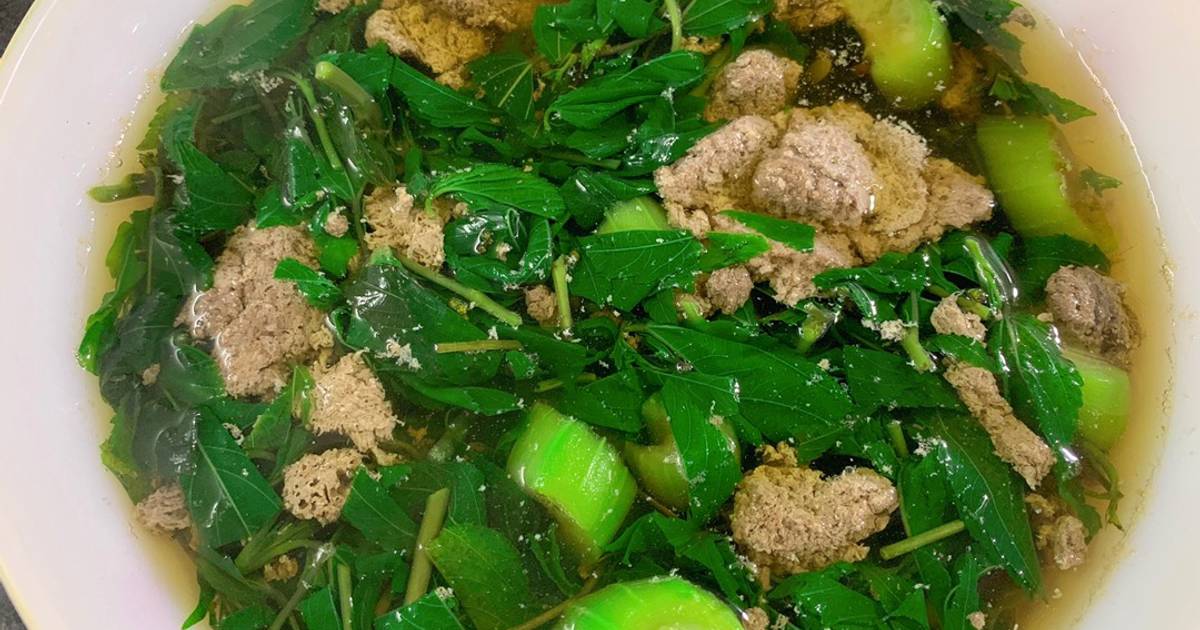 Canh cua,rau đay, mướp