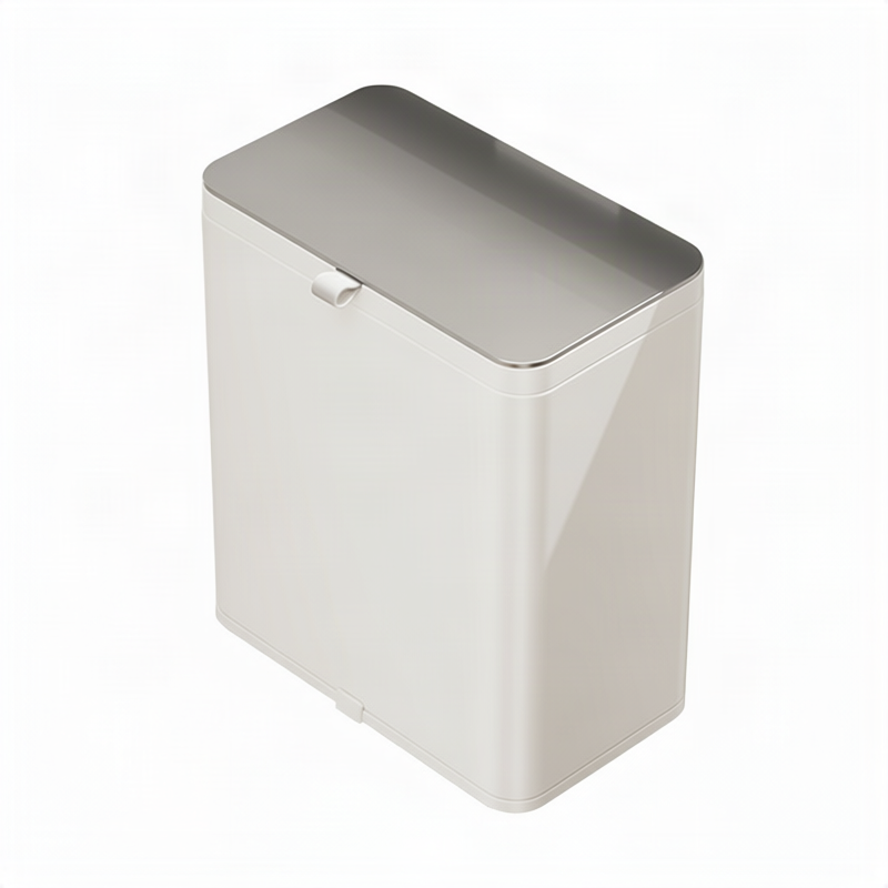 Edelstahl-Wandmülleimer, quadratisch, 8 L
