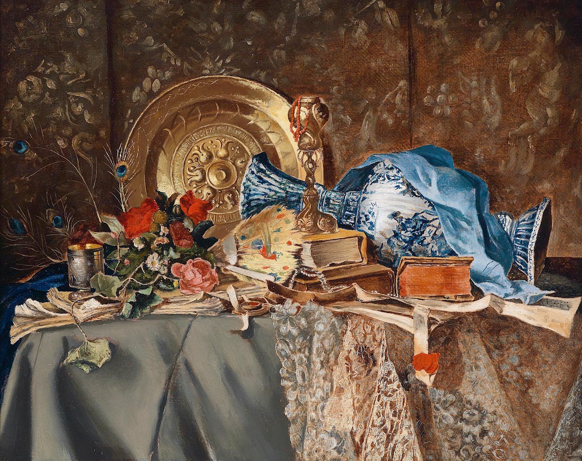 Antiquitätenstillleben 2 c1890