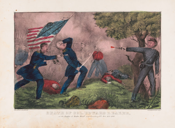 Death of Col Edward D Baker At the Battle of Balls Bluff near Leesburg Va Oct 21