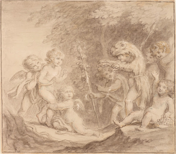 Amorini Playing in a Woodland Setting 18th century