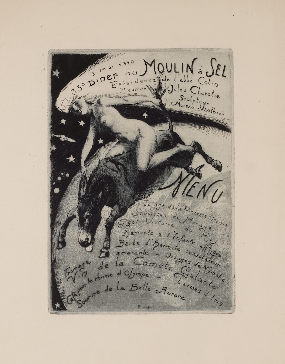 33e dîner du Moulin à Sel le 2 mai 1910 sous la présidence de labbé Cotin 1910