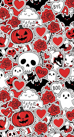 Spooky Cute Sticker Collage