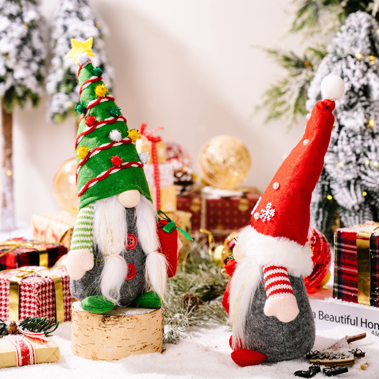 Christmas Gnome with Gift, 30 cm