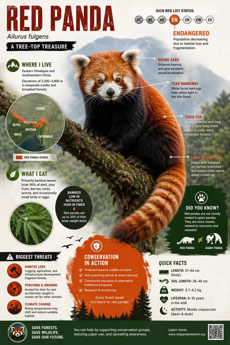 Diseño de infografía sobre animales en peligro de extinción