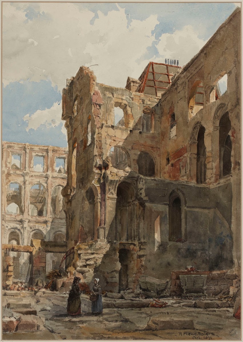 Ruines de lHôtel de Ville en 1871 1871