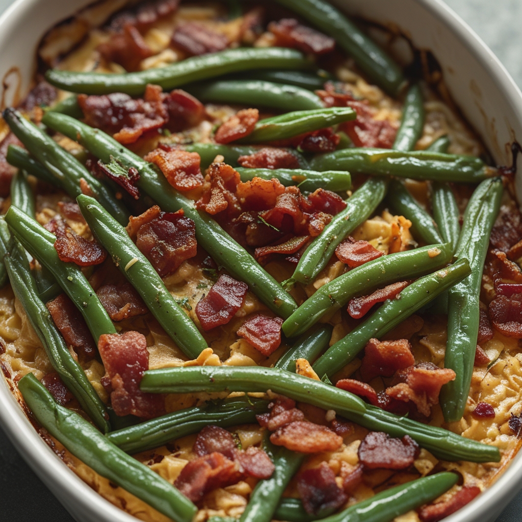 Bacon Loaded Green Bean Casserole – Easy, Comforting, and Family-Friendly finished