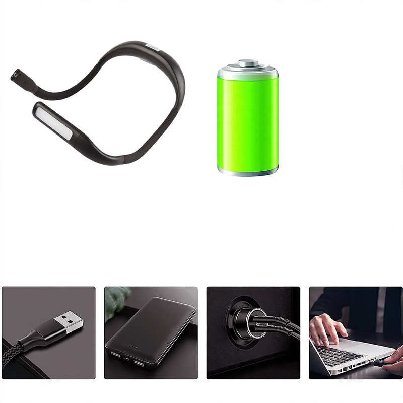 LED-Nackenleselampe, flexibel und USB-aufladbar