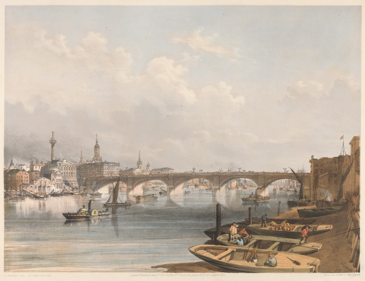 London Bridge from above Bridge 1852