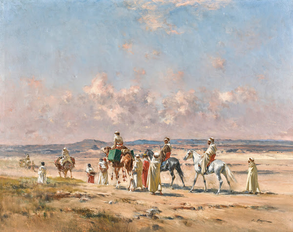 A caravan crossing the desert
