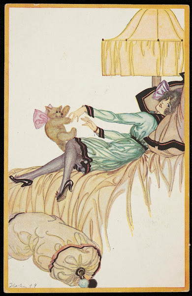 Woman with a teddy bear 20th century
