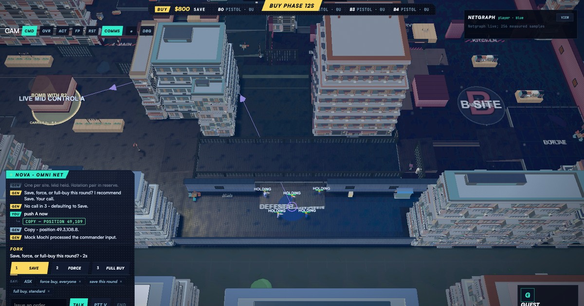 Gameplay demo showing an agent operating inside a live game