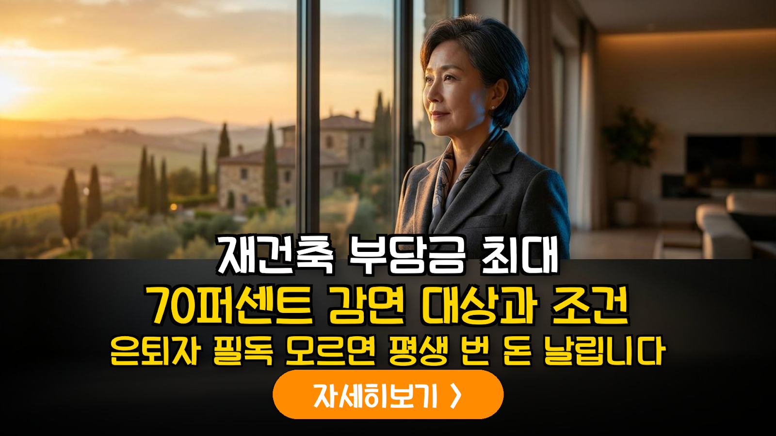 2026 재건축 부담금 70% 감면: 1주택 은퇴자 필독 가이드