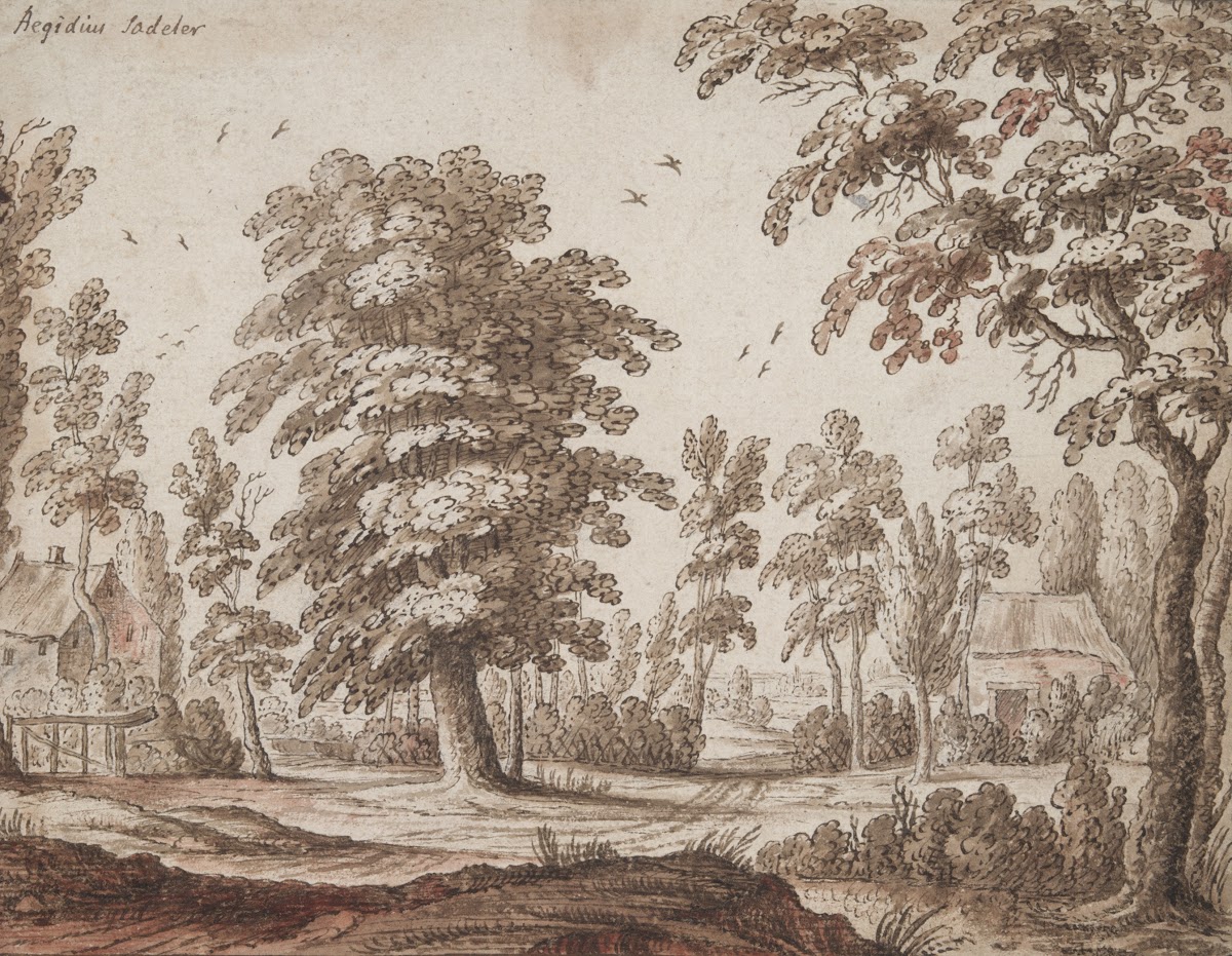 Trees and TwoCottages 17thcentury