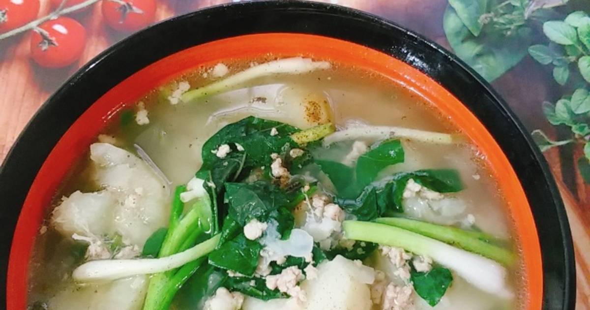 Canh khoai từ nấu thịt bằm