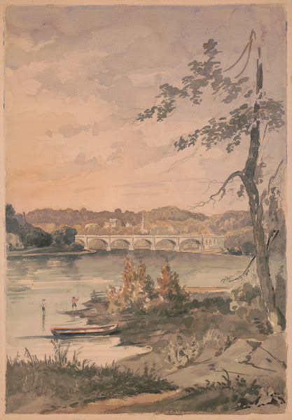 Boys fishing on the banks of the Schuylkill River in Philadelphia 1850 1860