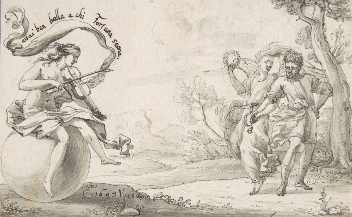 A Dancing Pair Accompanied by a Blindfolded Fortune 1693