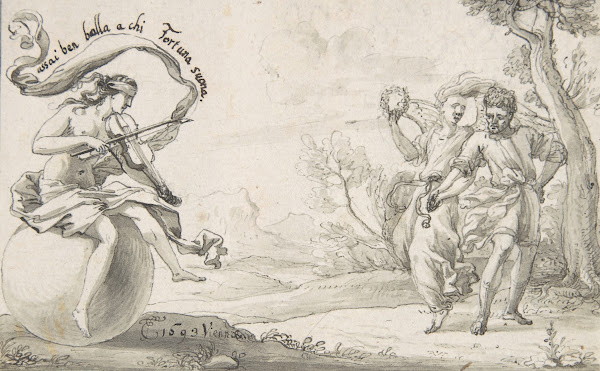 A Dancing Pair Accompanied by a Blindfolded Fortune 1693