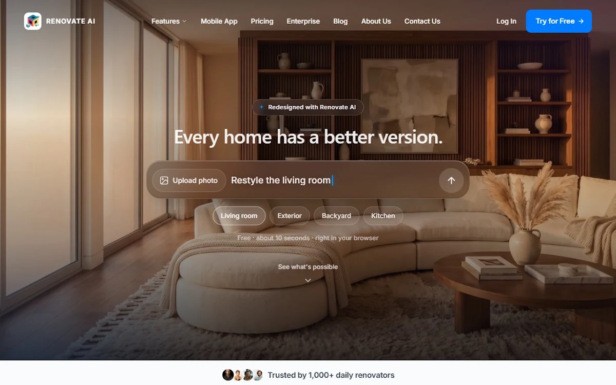 Captura de Renovate AI app 2.0