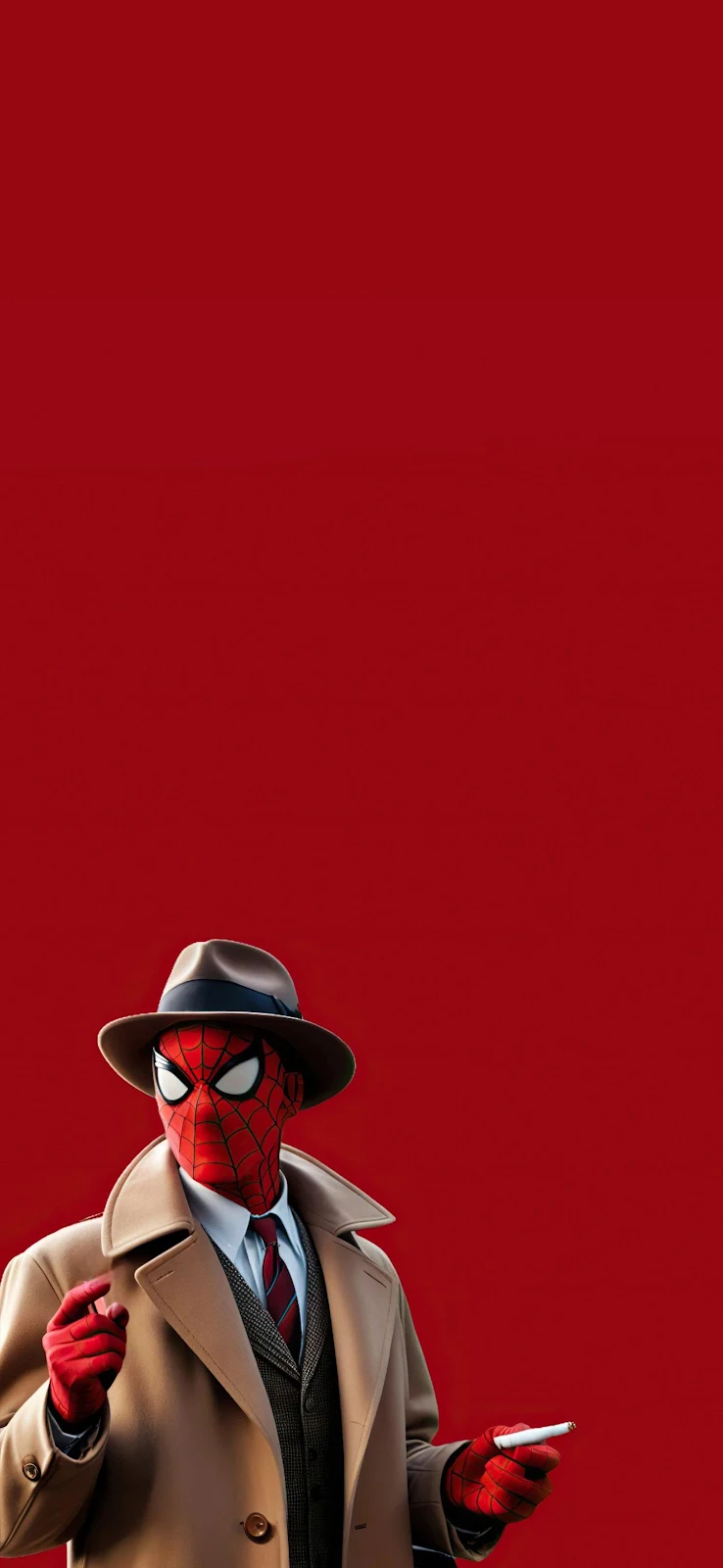 Spider-Man Detective Noir Art - Digital Illustration 2K iPhone Wallpaper (1572x3408)