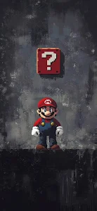 Pixel Mario Question Block Grunge Street Art Style