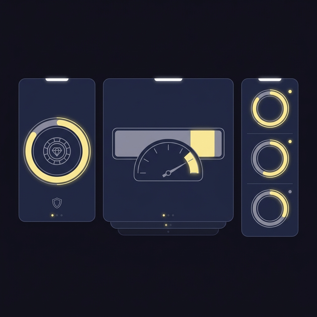 Minimal flat 2d vector virtual bankroll dashboard highlighting drawdown limits and scoring metrics in Funded Plays brand colors Evaluation Checklist: What to Confirm Before Buying a Challenge