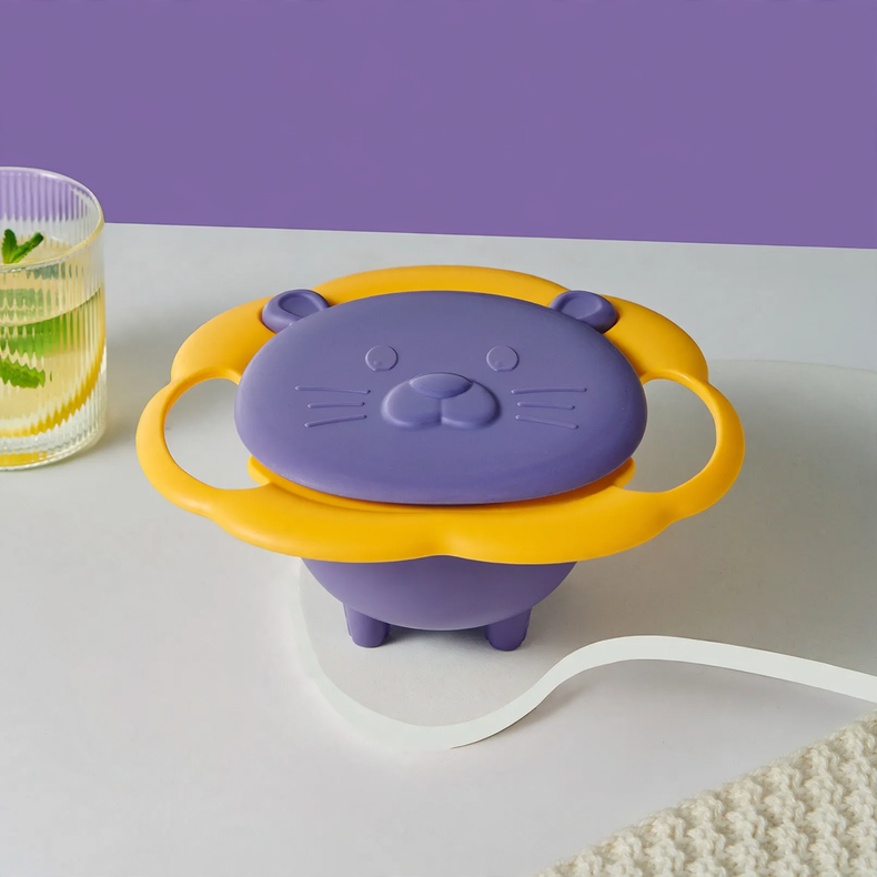 Rotating Kids' Bowl, 19 cm, PP, non-slip