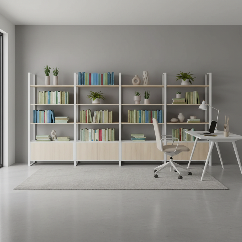 RADAR Color Extra Large Display Shelf With Eight-Door Bottom Cabinet