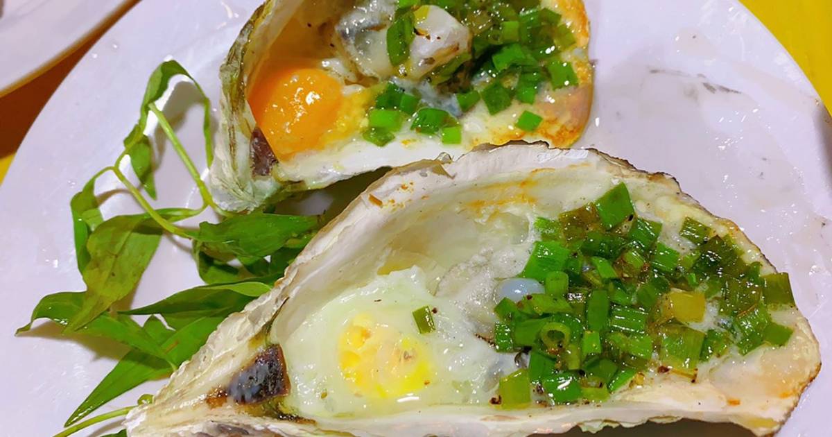Hàu nướng trứng cút mỡ hành