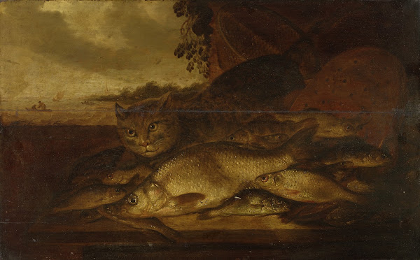 Still Life Cat with Fish