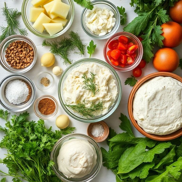 Ingredients for Creamy Dill Coleslaw Dressing for Refreshing Summer Crunch – Easy Homemade Quick Dressing