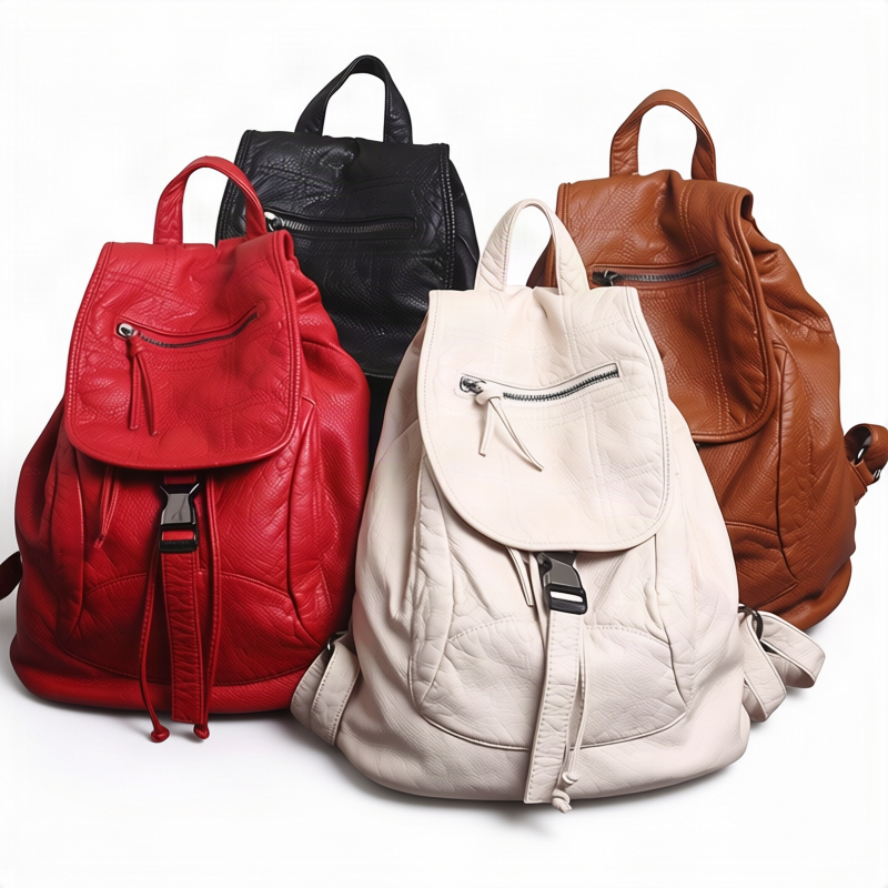 Double Shoulder Backpack made of PU Material
