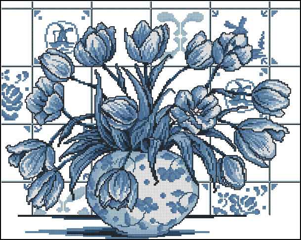 CMP 280102 Indigo Tulips